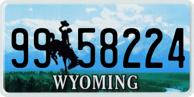 WY license plate 9958224