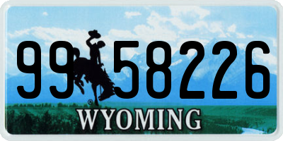 WY license plate 9958226