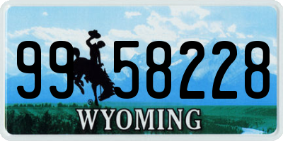 WY license plate 9958228