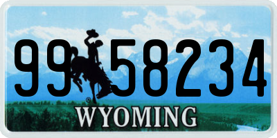 WY license plate 9958234