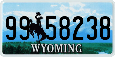 WY license plate 9958238