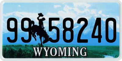 WY license plate 9958240