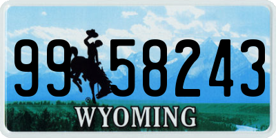WY license plate 9958243
