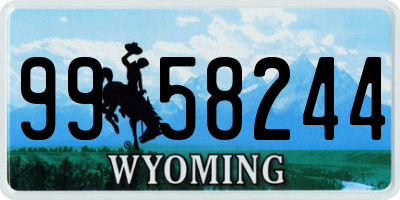 WY license plate 9958244