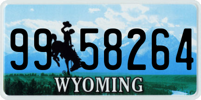 WY license plate 9958264