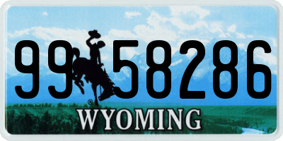 WY license plate 9958286