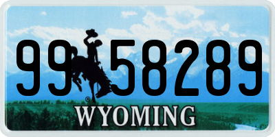 WY license plate 9958289