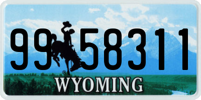WY license plate 9958311