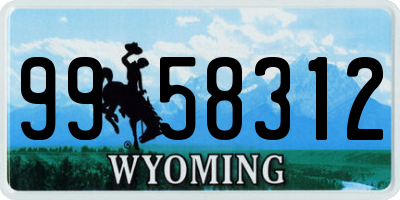 WY license plate 9958312