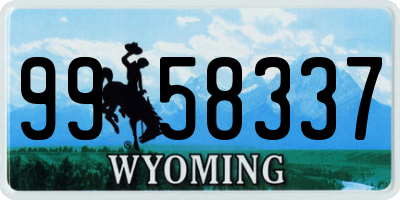 WY license plate 9958337