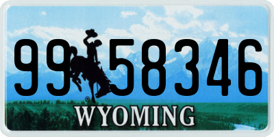 WY license plate 9958346