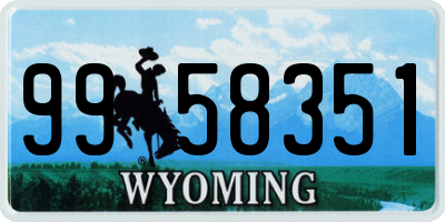 WY license plate 9958351