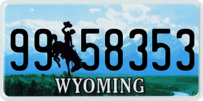 WY license plate 9958353