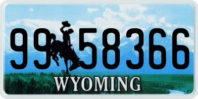 WY license plate 9958366