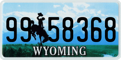 WY license plate 9958368