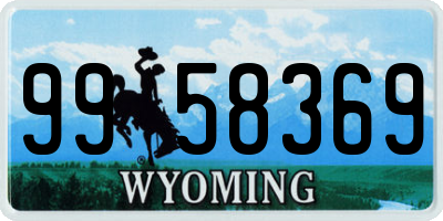WY license plate 9958369