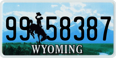WY license plate 9958387