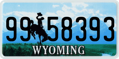 WY license plate 9958393
