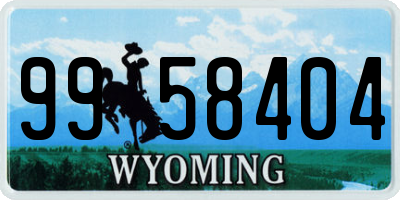 WY license plate 9958404