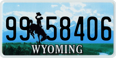 WY license plate 9958406