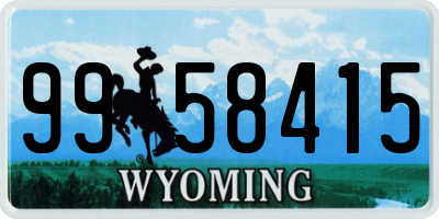 WY license plate 9958415
