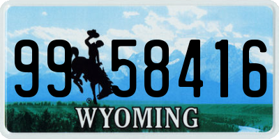WY license plate 9958416