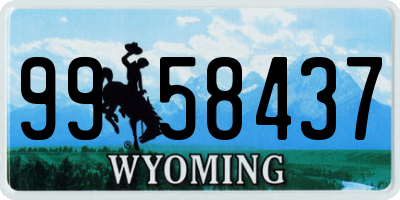 WY license plate 9958437