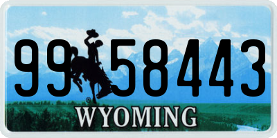 WY license plate 9958443
