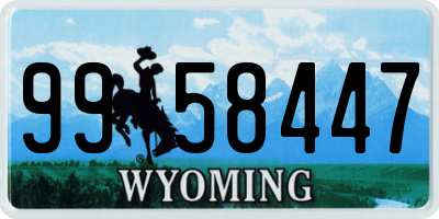 WY license plate 9958447