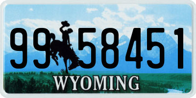 WY license plate 9958451