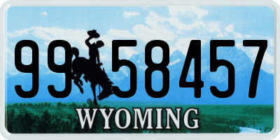 WY license plate 9958457