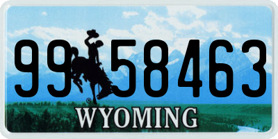 WY license plate 9958463