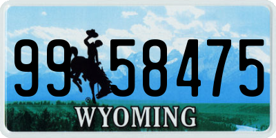 WY license plate 9958475