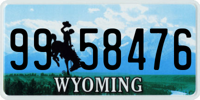 WY license plate 9958476