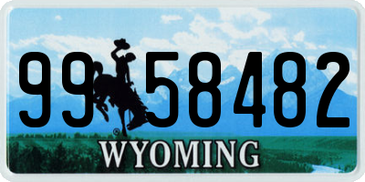 WY license plate 9958482