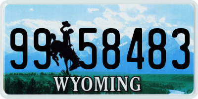 WY license plate 9958483