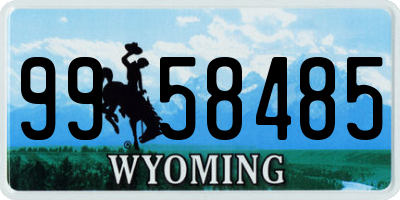 WY license plate 9958485