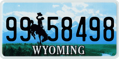 WY license plate 9958498