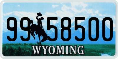 WY license plate 9958500