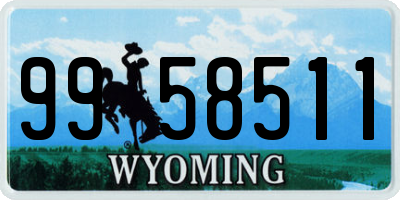 WY license plate 9958511