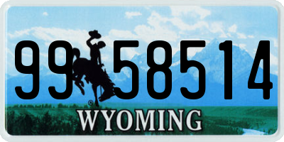 WY license plate 9958514