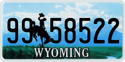 WY license plate 9958522