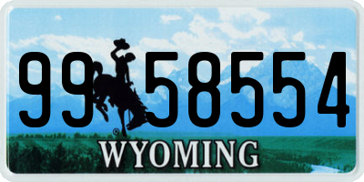 WY license plate 9958554