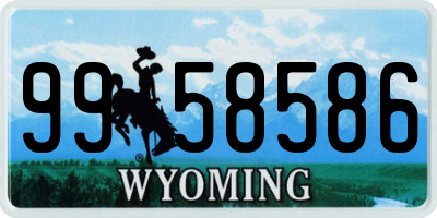 WY license plate 9958586