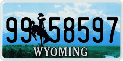 WY license plate 9958597