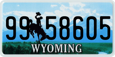 WY license plate 9958605