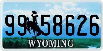 WY license plate 9958626