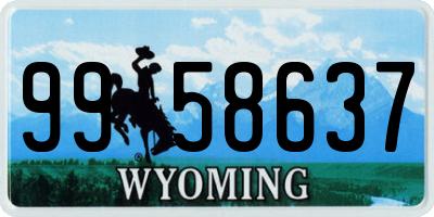 WY license plate 9958637