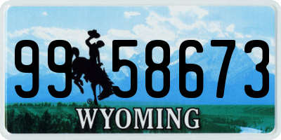 WY license plate 9958673