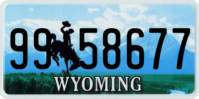 WY license plate 9958677